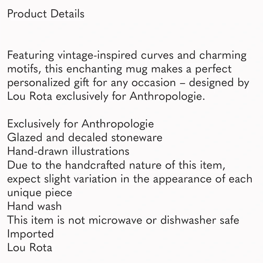 Lou Rota exclusively for Anthropologie Floral Dog Print Mug with Gold Handle - Picture 6 of 6